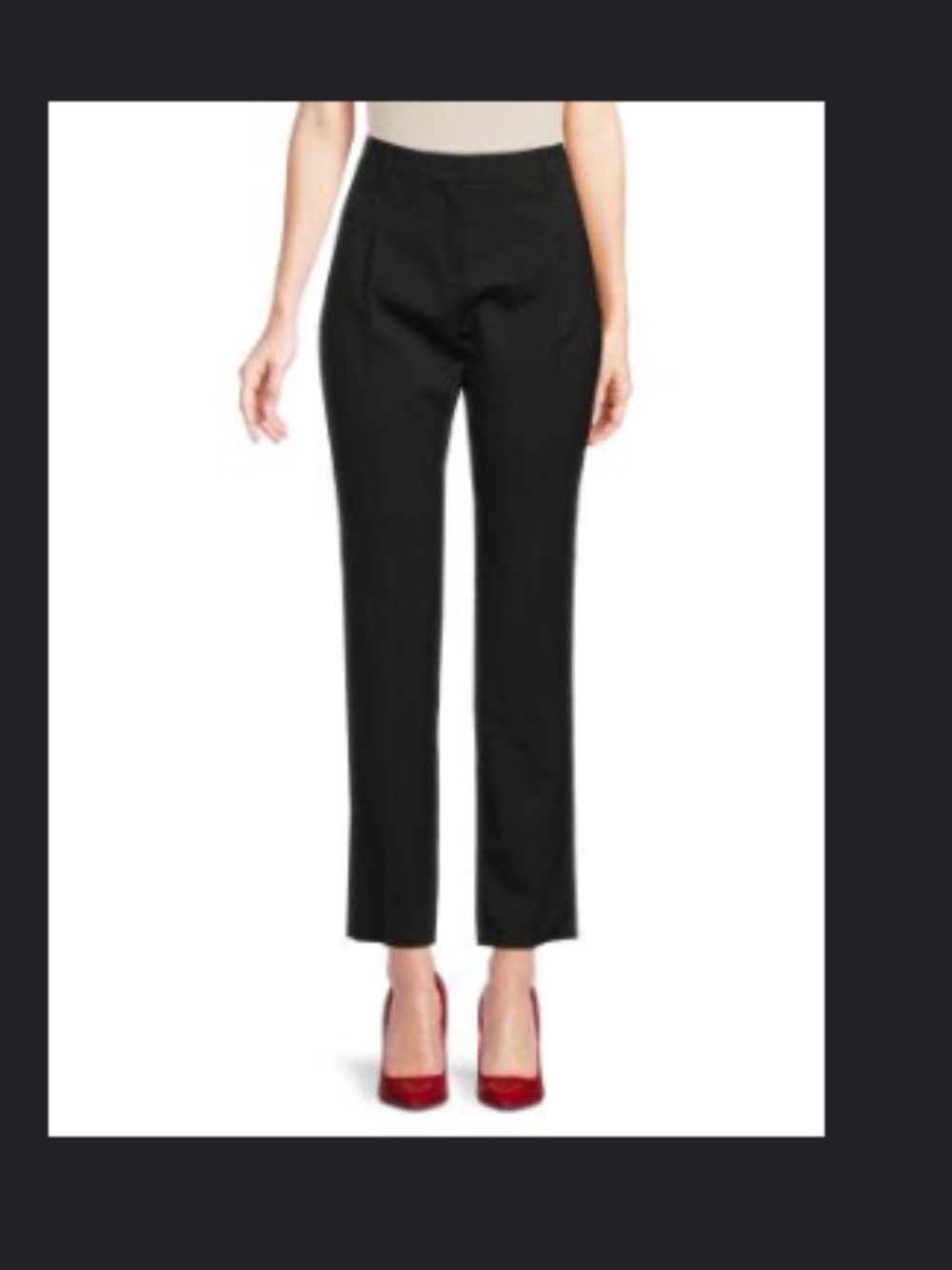 Valentino Garavani Black Straight-Leg Women's Pants Virgin Wool - Picture 2 of 6